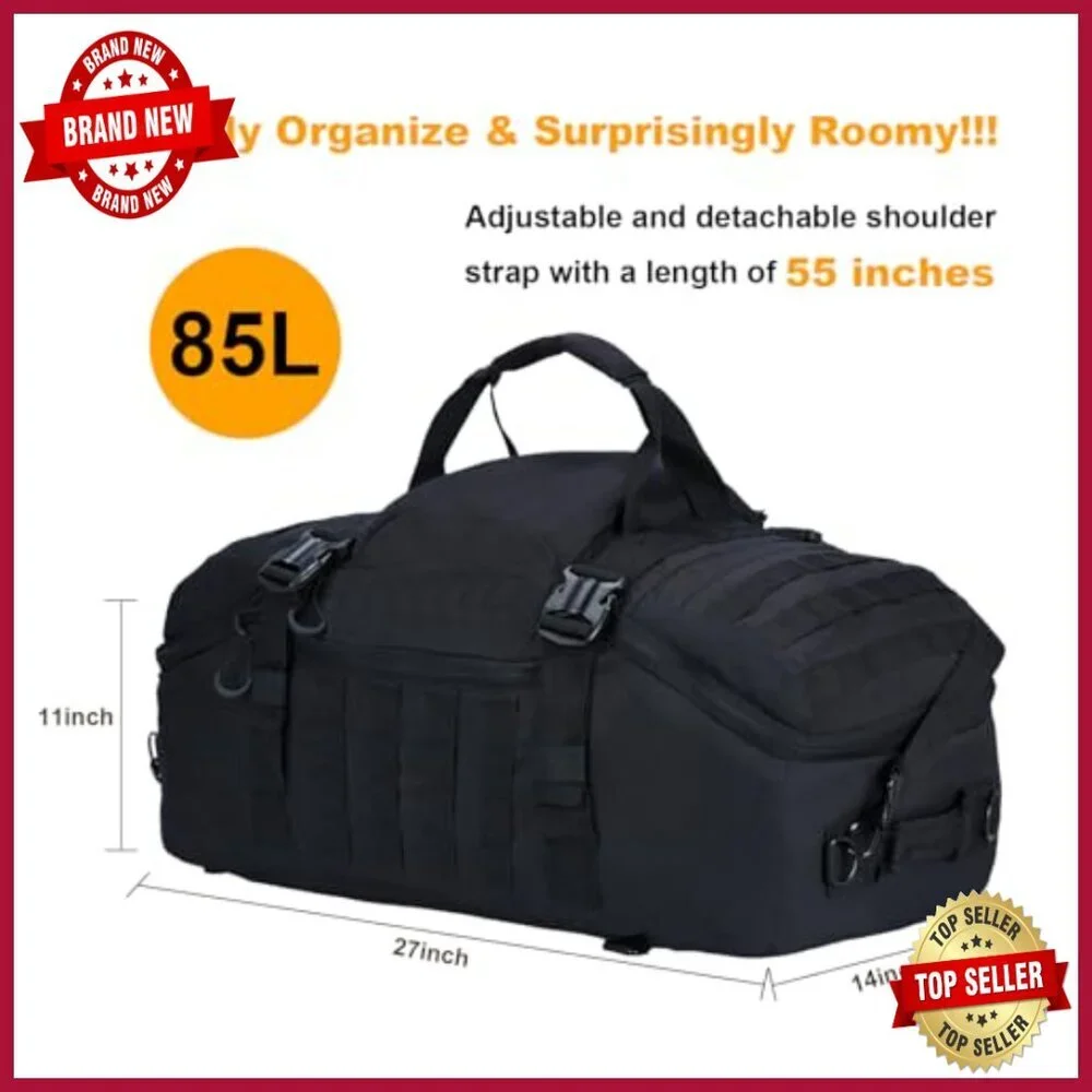 Large Capacity Waterproof Travel Duffel Bag 66.5L Carry-On Luggage